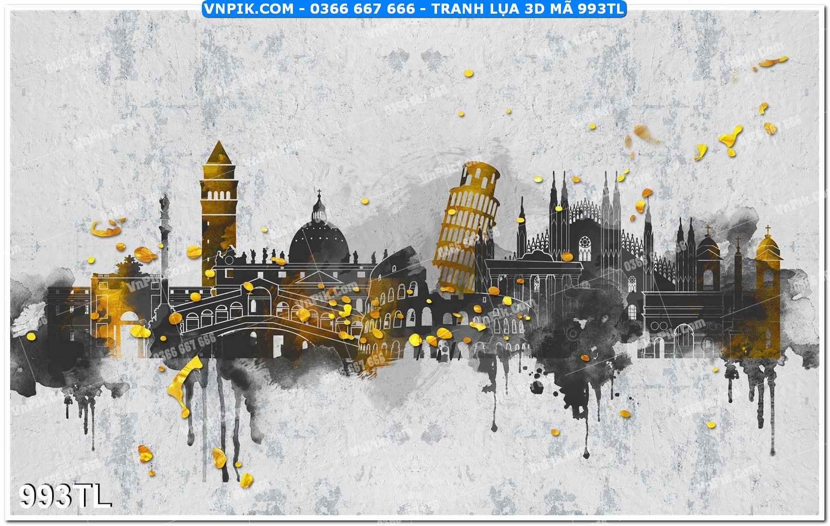 Tranh lụa 3D – Tranh trang trí dán tường 993TL