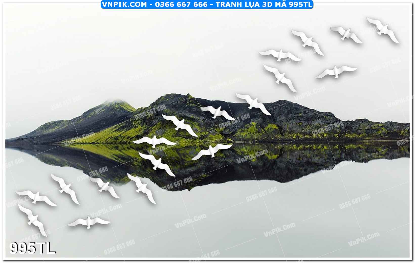 Tranh lụa 3D – Tranh trang trí dán tường 995TL