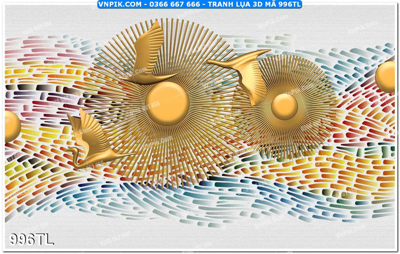 Tranh lụa 3D – Tranh trang trí dán tường 996TL