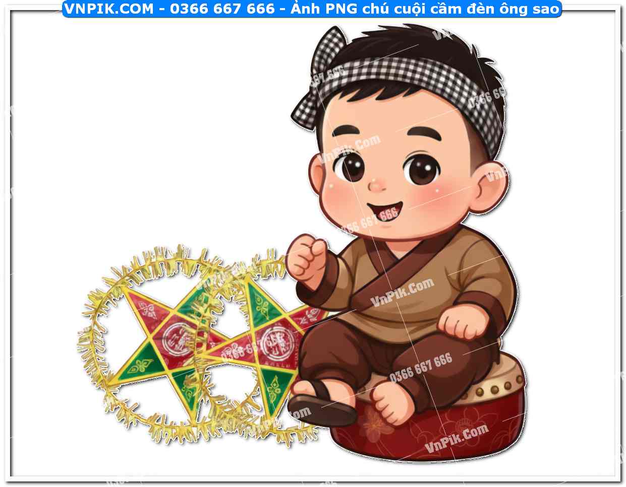 Ảnh PNG chú cuội cầm đèn ông sao