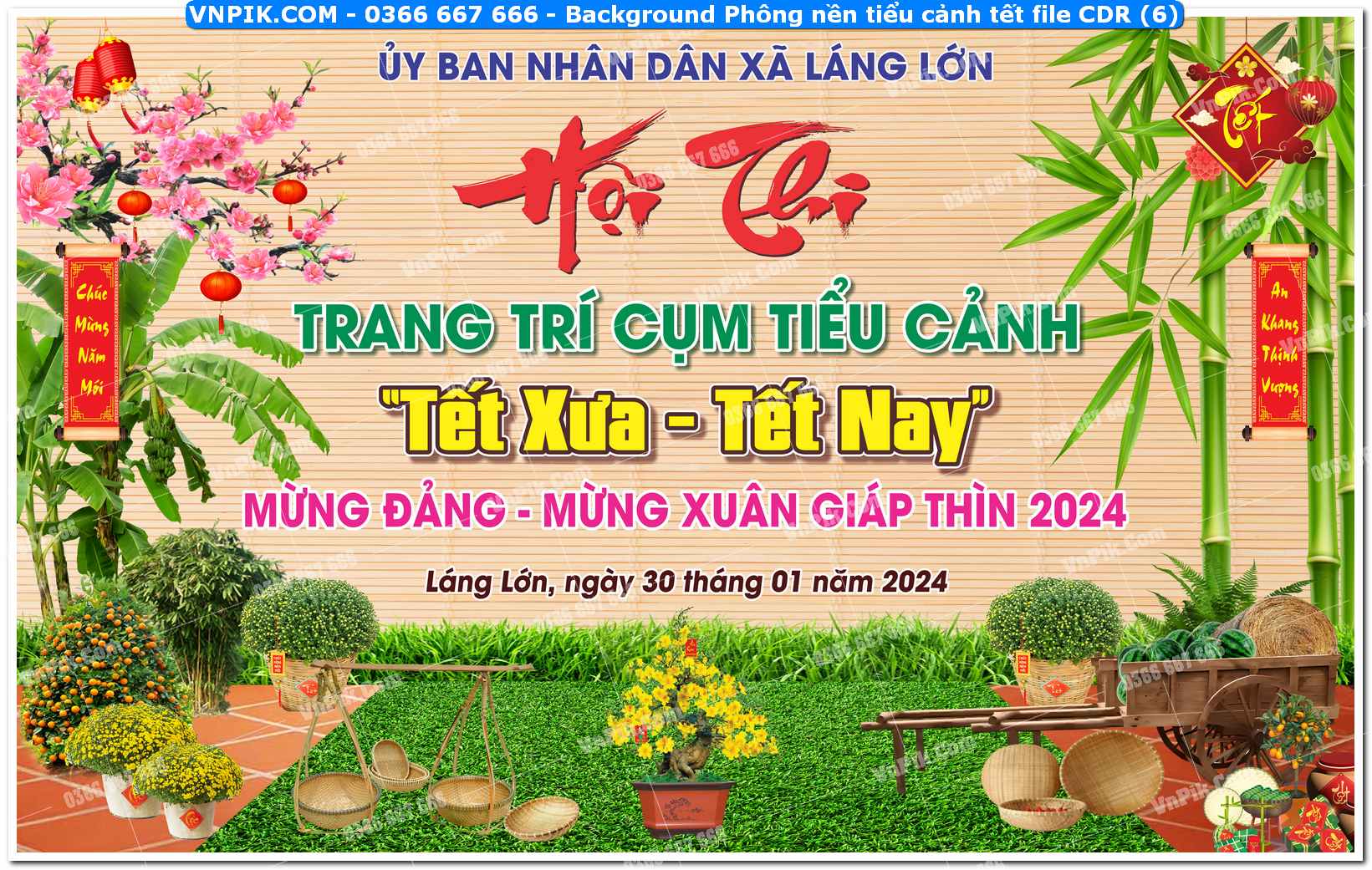Background Phông nền tiểu cảnh tết file CDR (6)