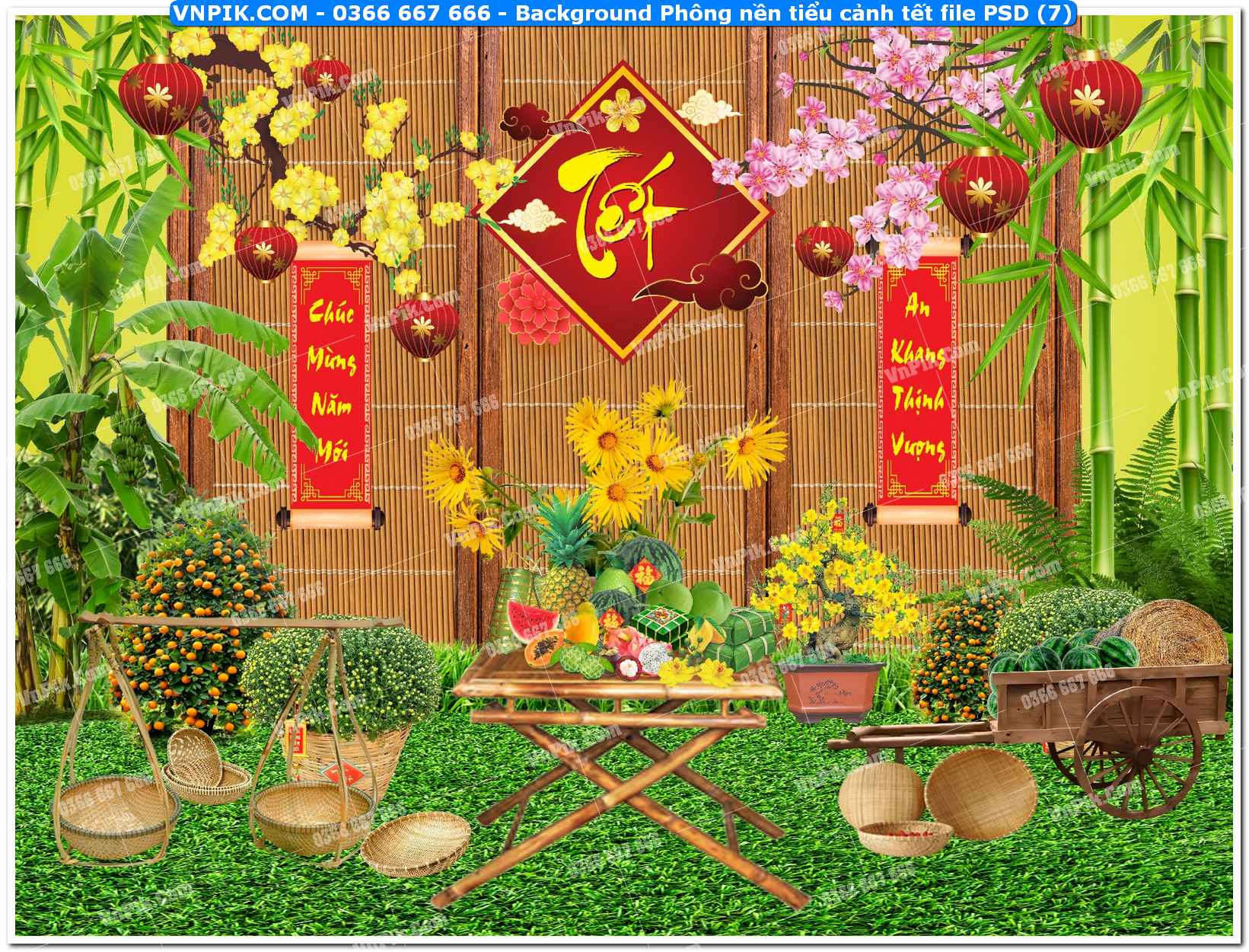 Background Phông nền tiểu cảnh tết file PSD (7)