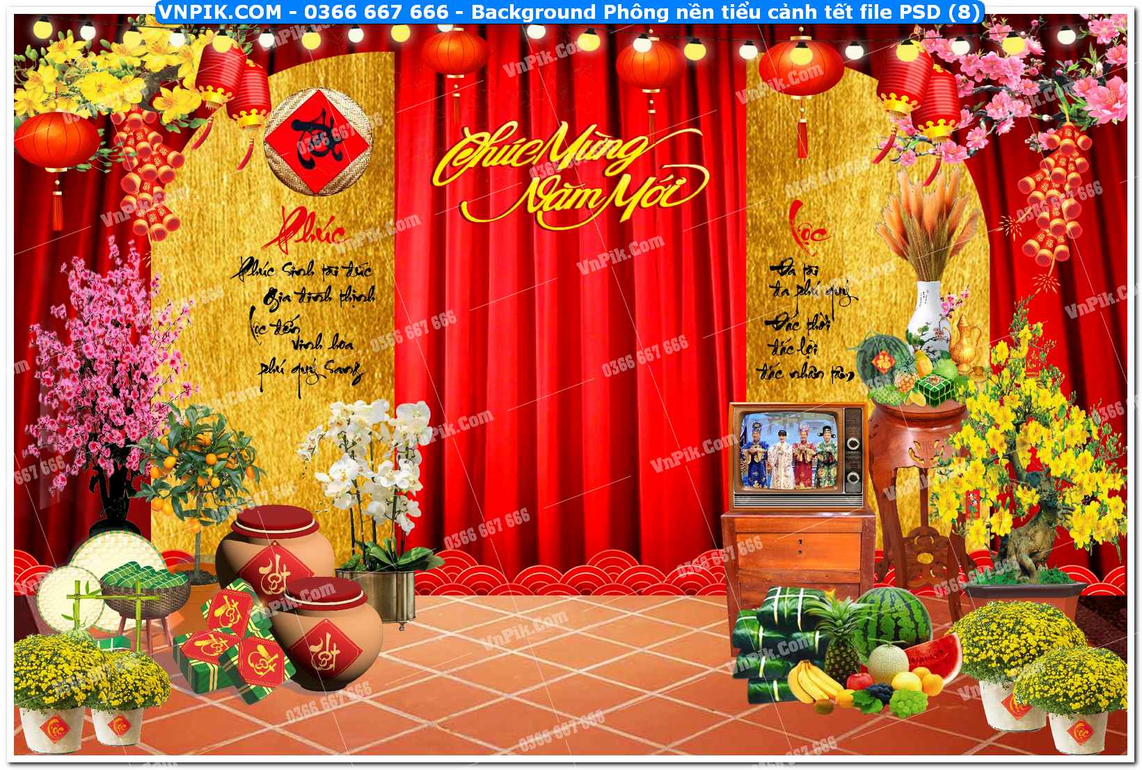 Background Phông nền tiểu cảnh tết file PSD (8)