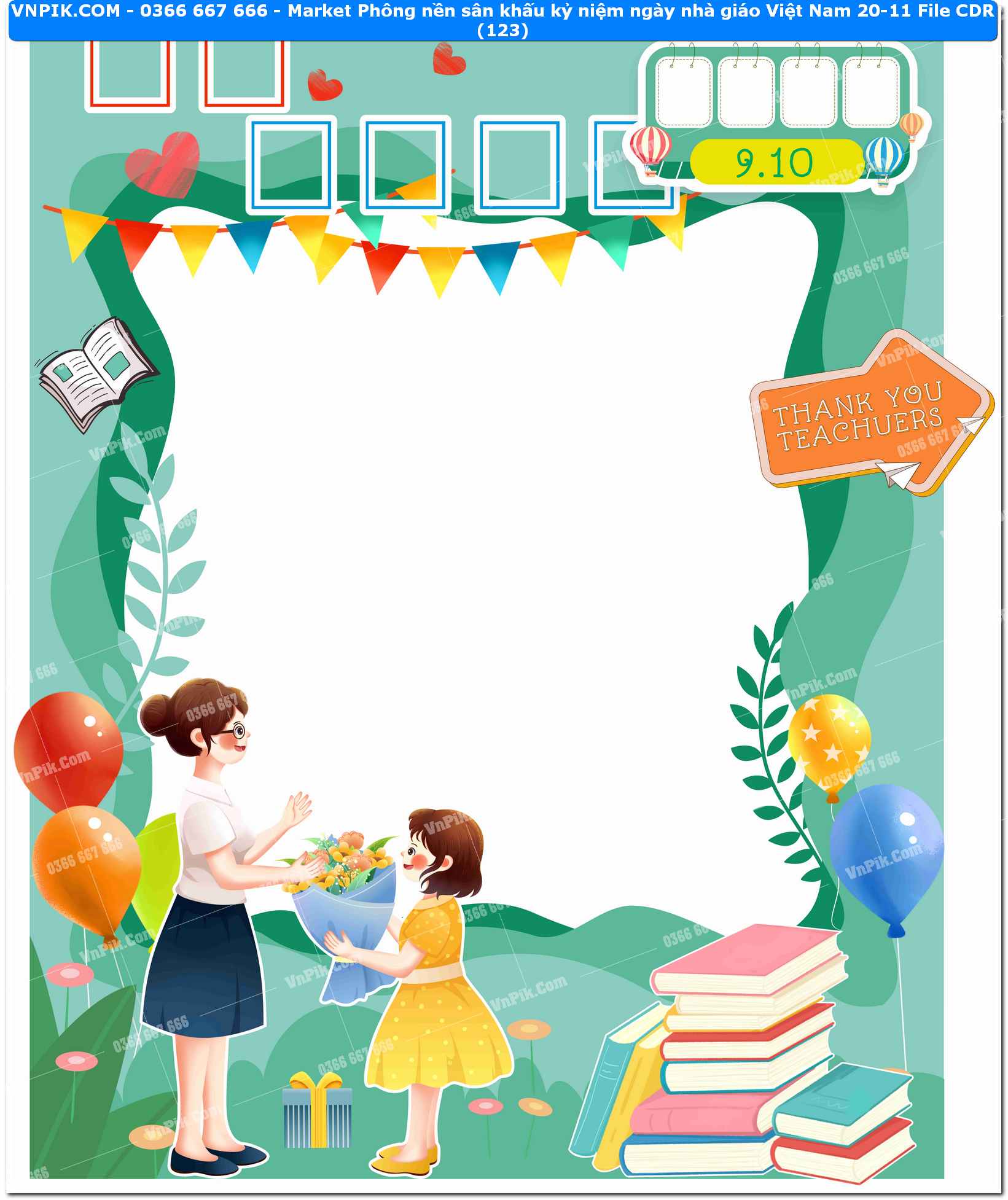 Market Phông nền sân khấu kỷ niệm ngày nhà giáo Việt Nam 20-11 File CDR (123)