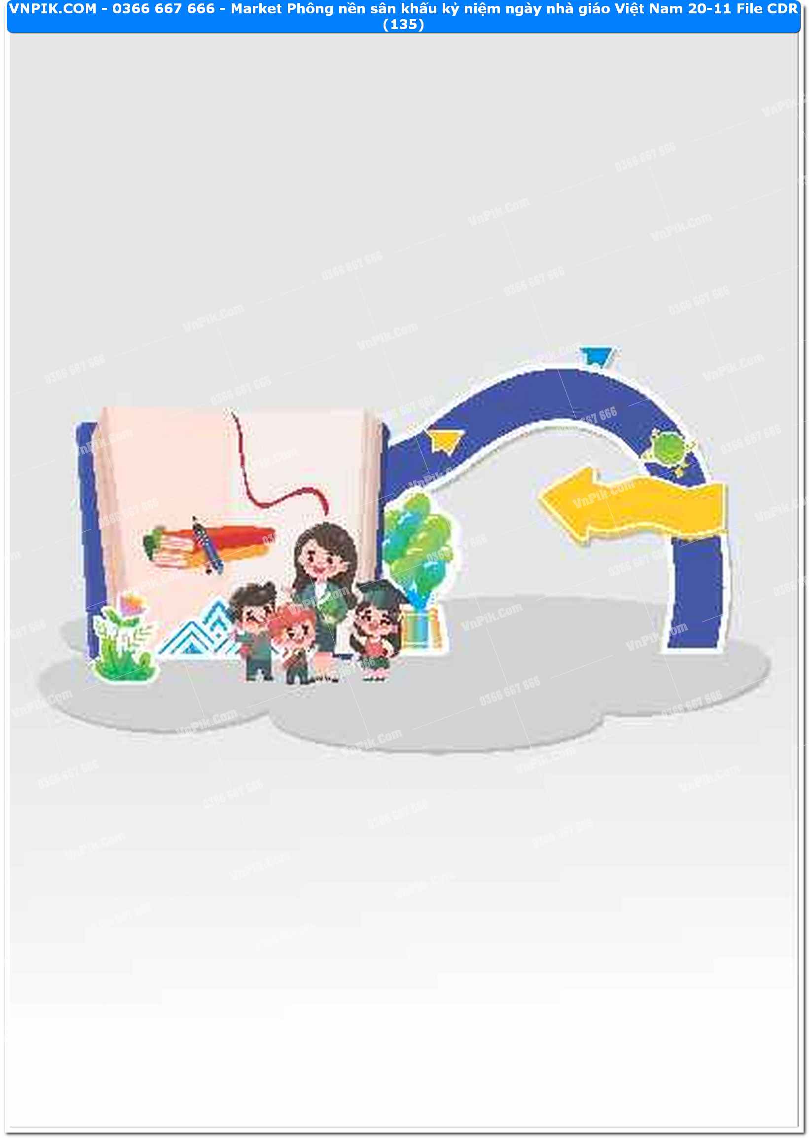 Market Phông nền sân khấu kỷ niệm ngày nhà giáo Việt Nam 20-11 File CDR (135)