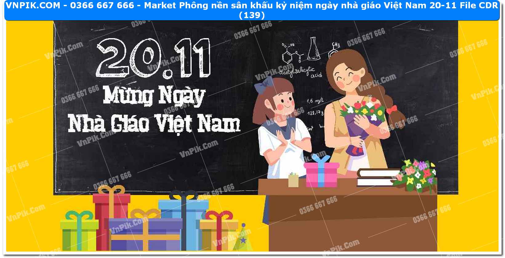 Market Phông nền sân khấu kỷ niệm ngày nhà giáo Việt Nam 20-11 File CDR (139)