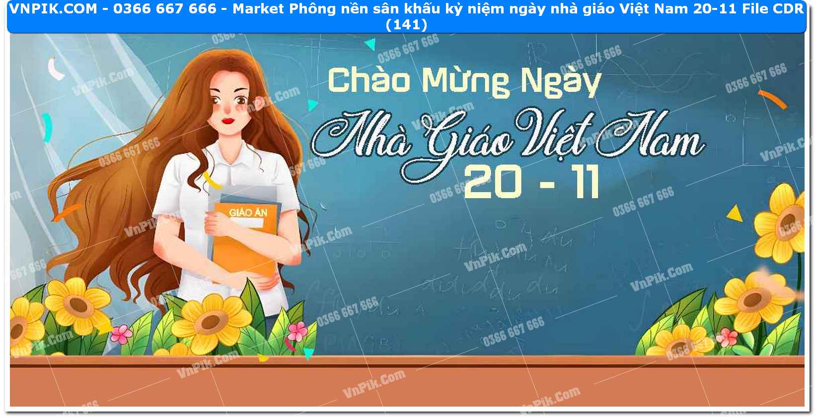 Market Phông nền sân khấu kỷ niệm ngày nhà giáo Việt Nam 20-11 File CDR (141)