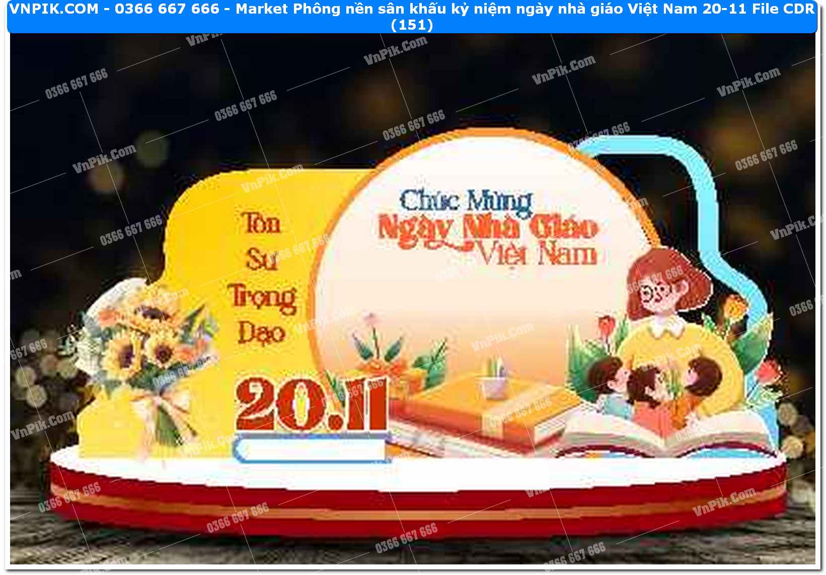 Market Phông nền sân khấu kỷ niệm ngày nhà giáo Việt Nam 20-11 File CDR (151)