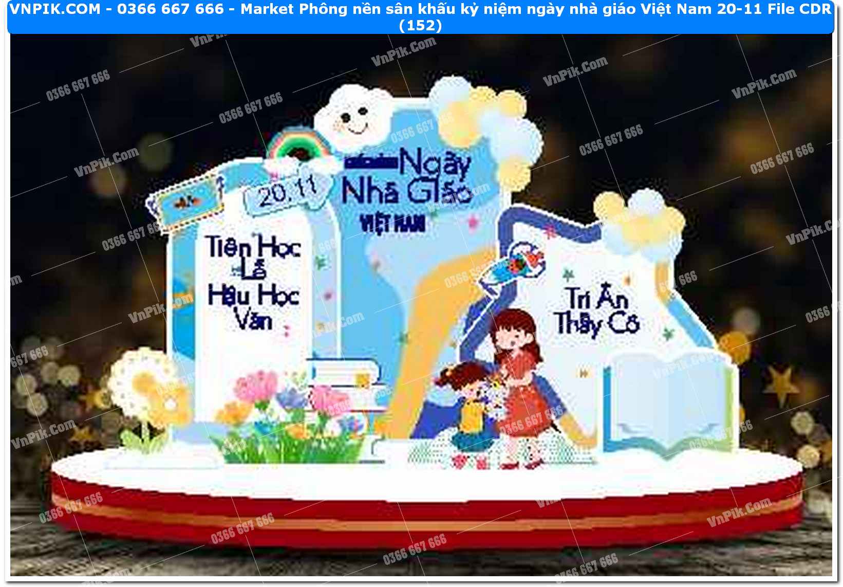 Market Phông nền sân khấu kỷ niệm ngày nhà giáo Việt Nam 20-11 File CDR (152)