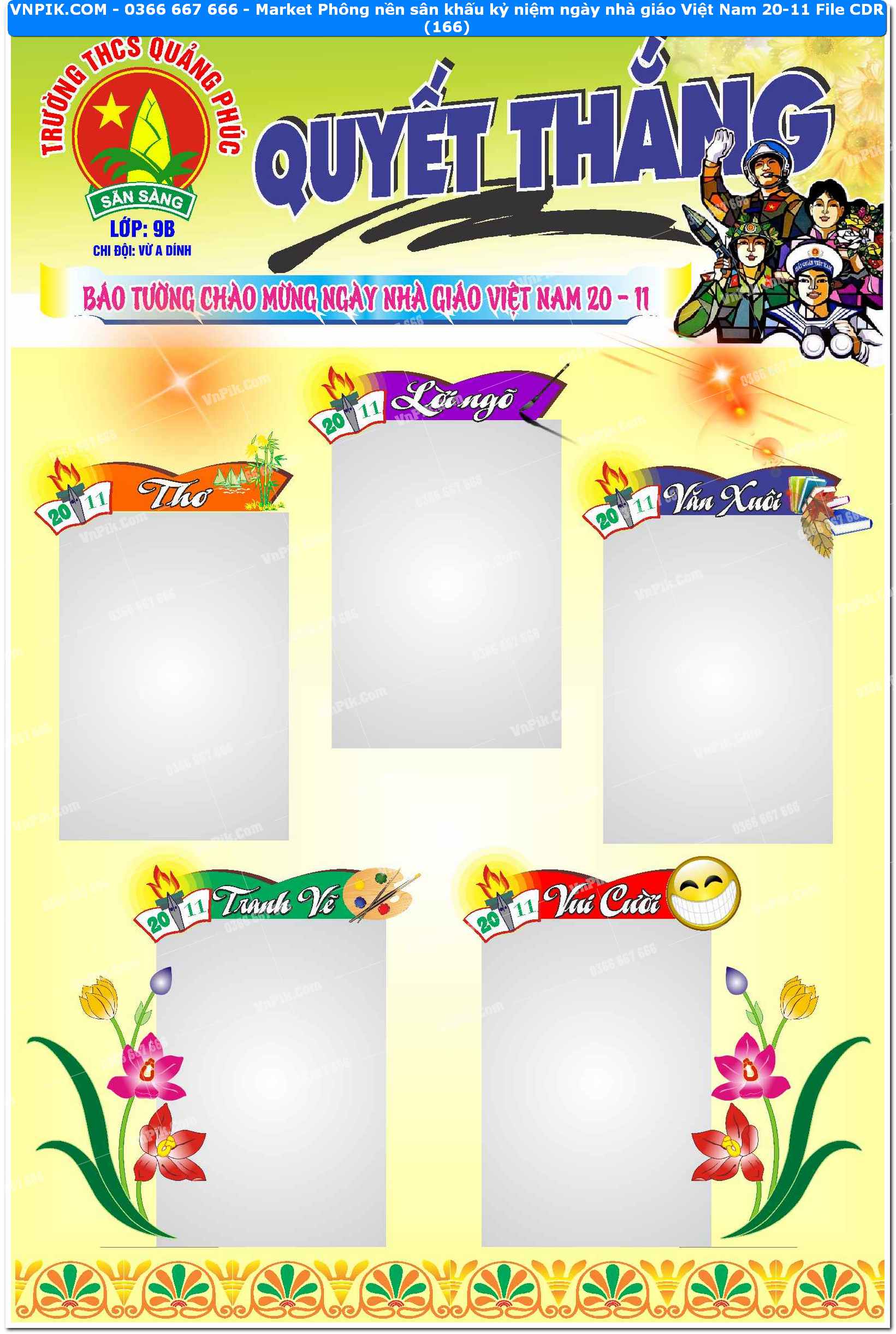 Market Phông nền sân khấu kỷ niệm ngày nhà giáo Việt Nam 20-11 File CDR (166)