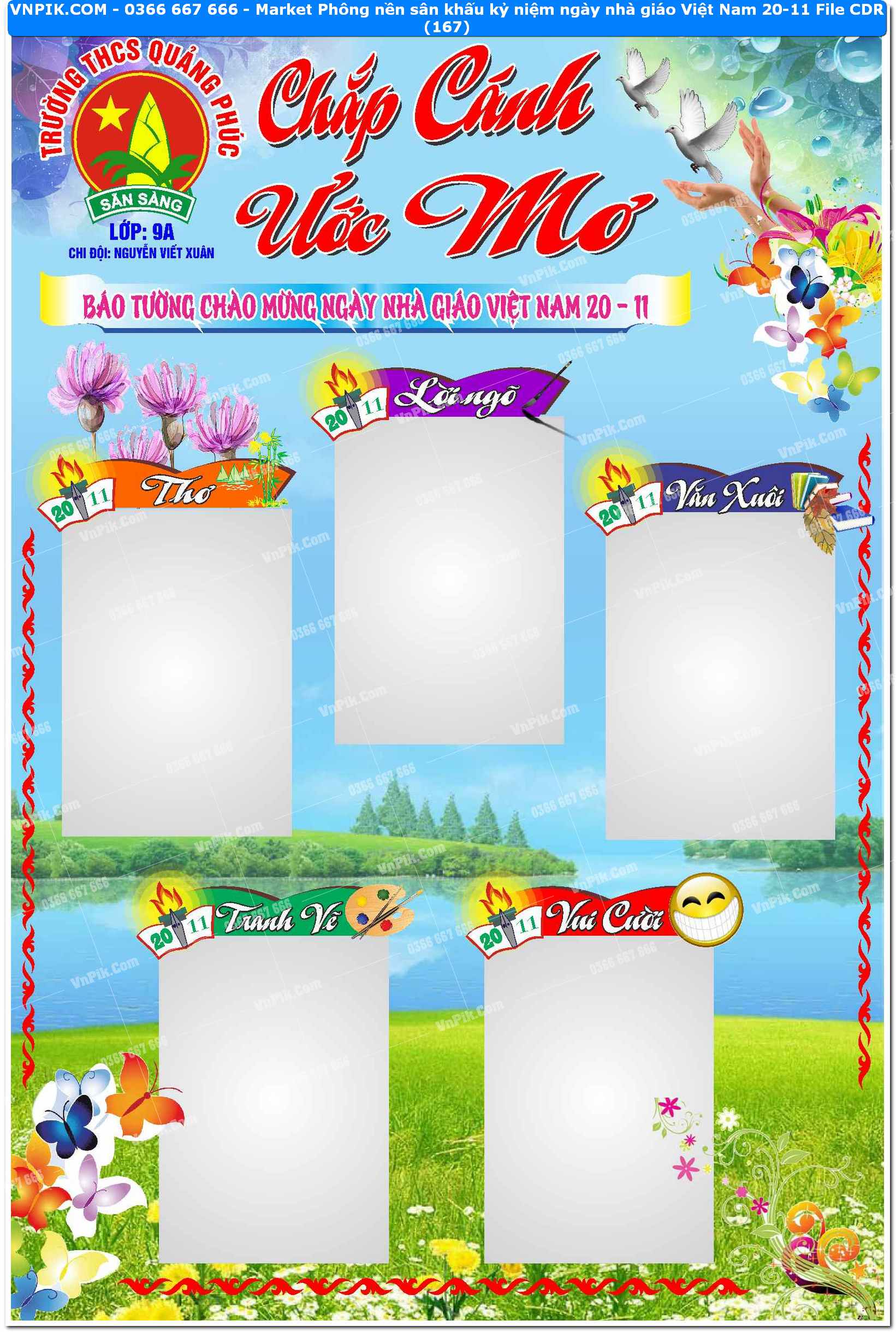 Market Phông nền sân khấu kỷ niệm ngày nhà giáo Việt Nam 20-11 File CDR (167)