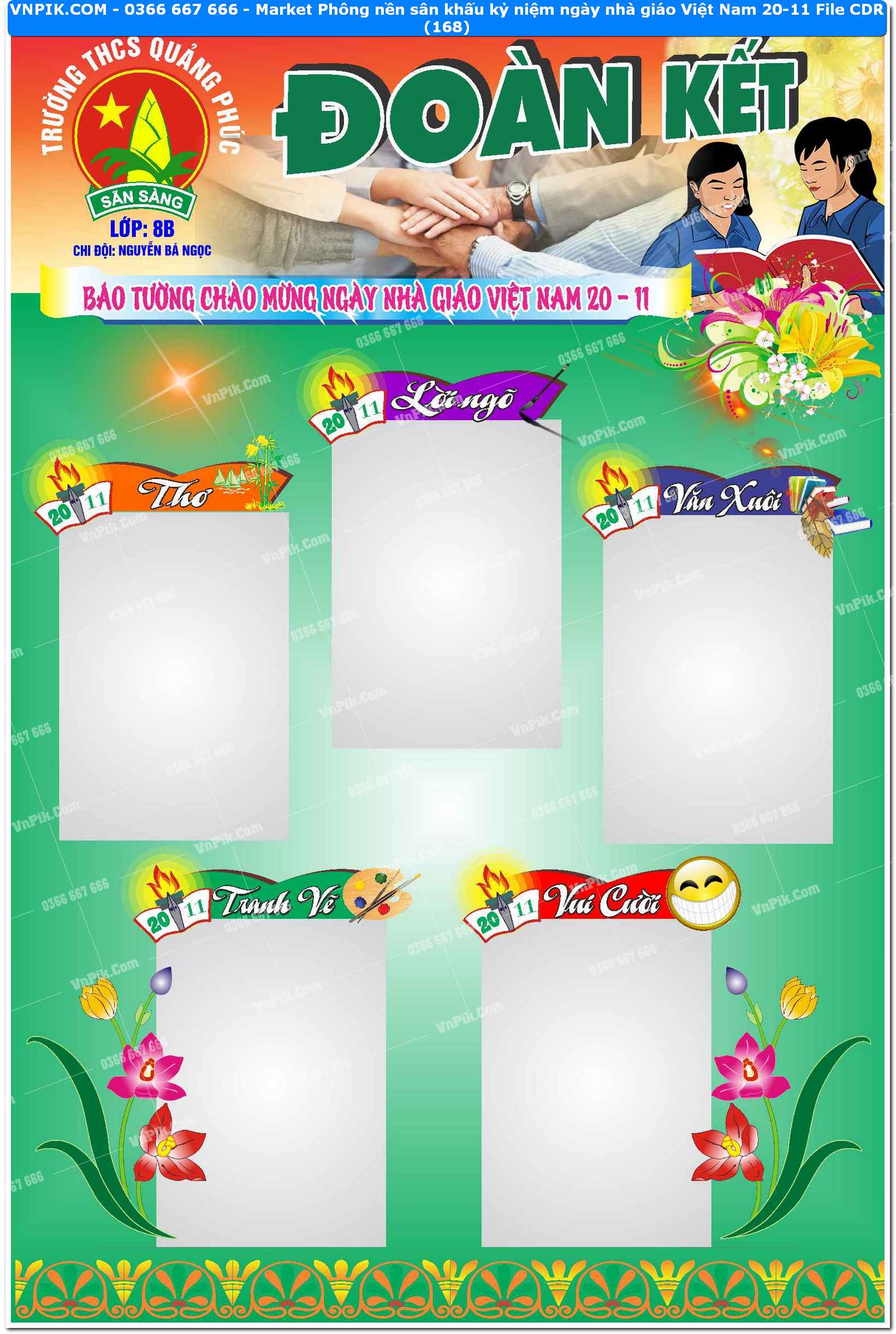 Market Phông nền sân khấu kỷ niệm ngày nhà giáo Việt Nam 20-11 File CDR (168)