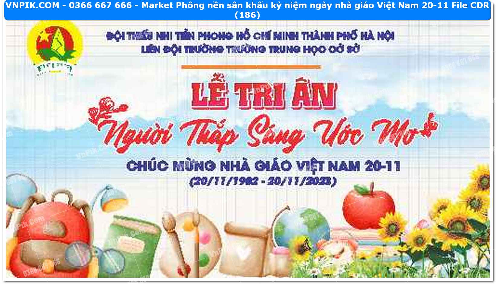 Market Phông nền sân khấu kỷ niệm ngày nhà giáo Việt Nam 20-11 File CDR (186)