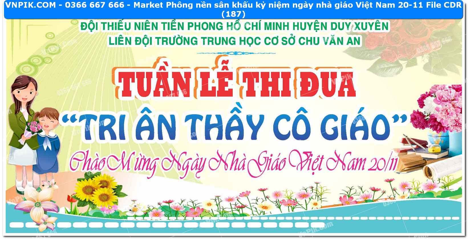 Market Phông nền sân khấu kỷ niệm ngày nhà giáo Việt Nam 20-11 File CDR (187)