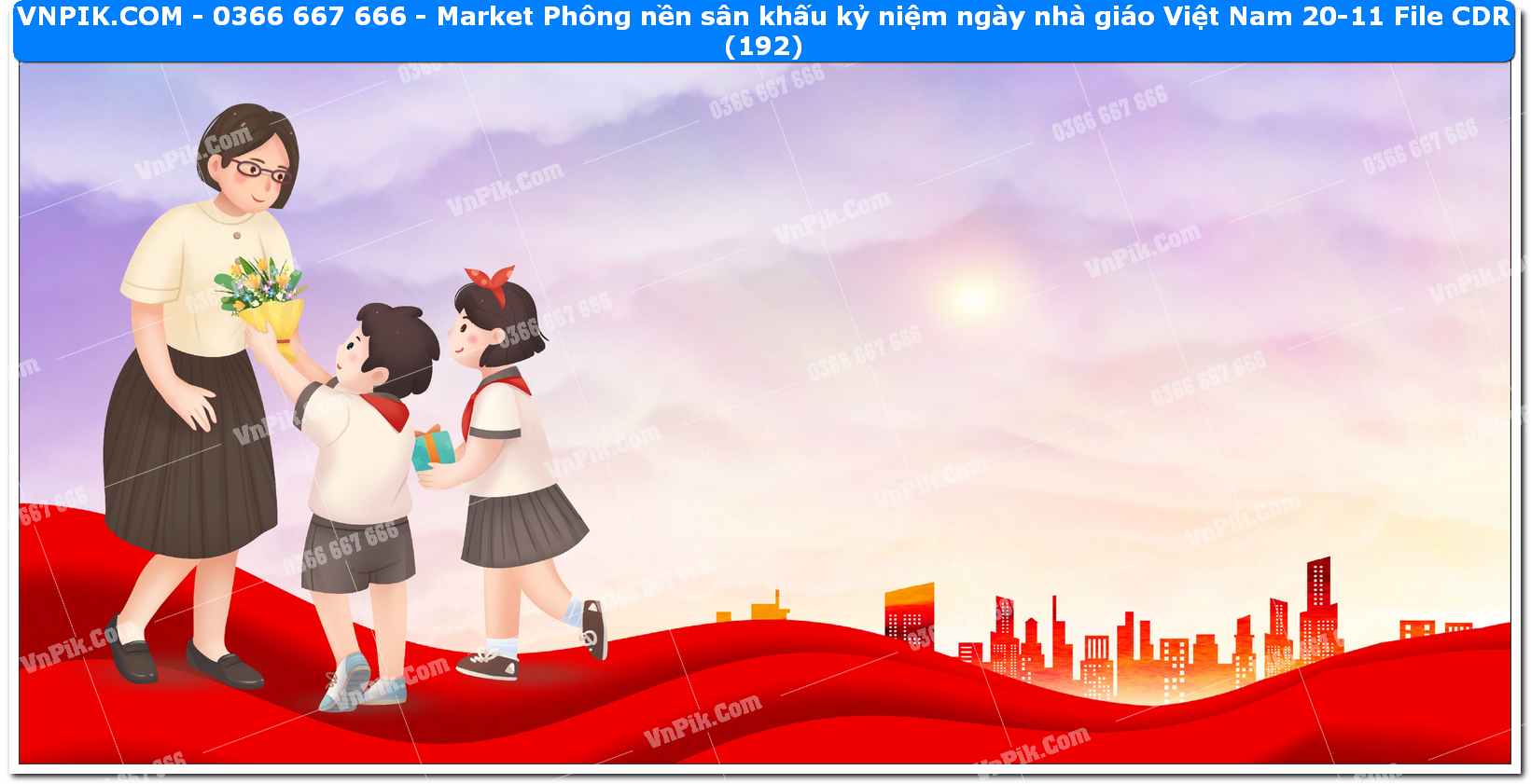 Market Phông nền sân khấu kỷ niệm ngày nhà giáo Việt Nam 20-11 File CDR (192)