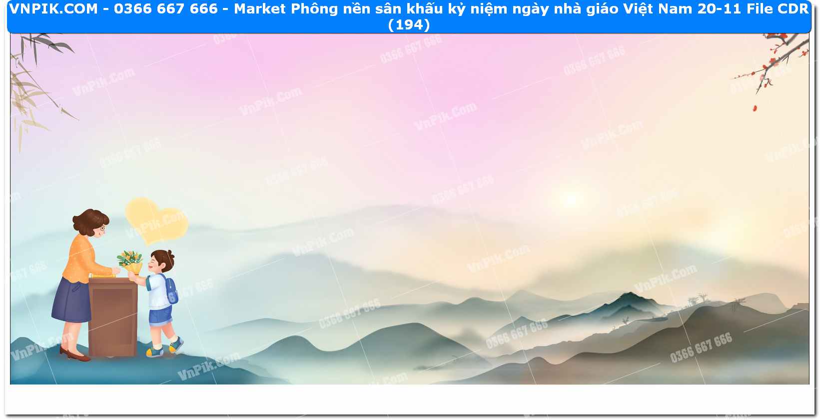 Market Phông nền sân khấu kỷ niệm ngày nhà giáo Việt Nam 20-11 File CDR (194)