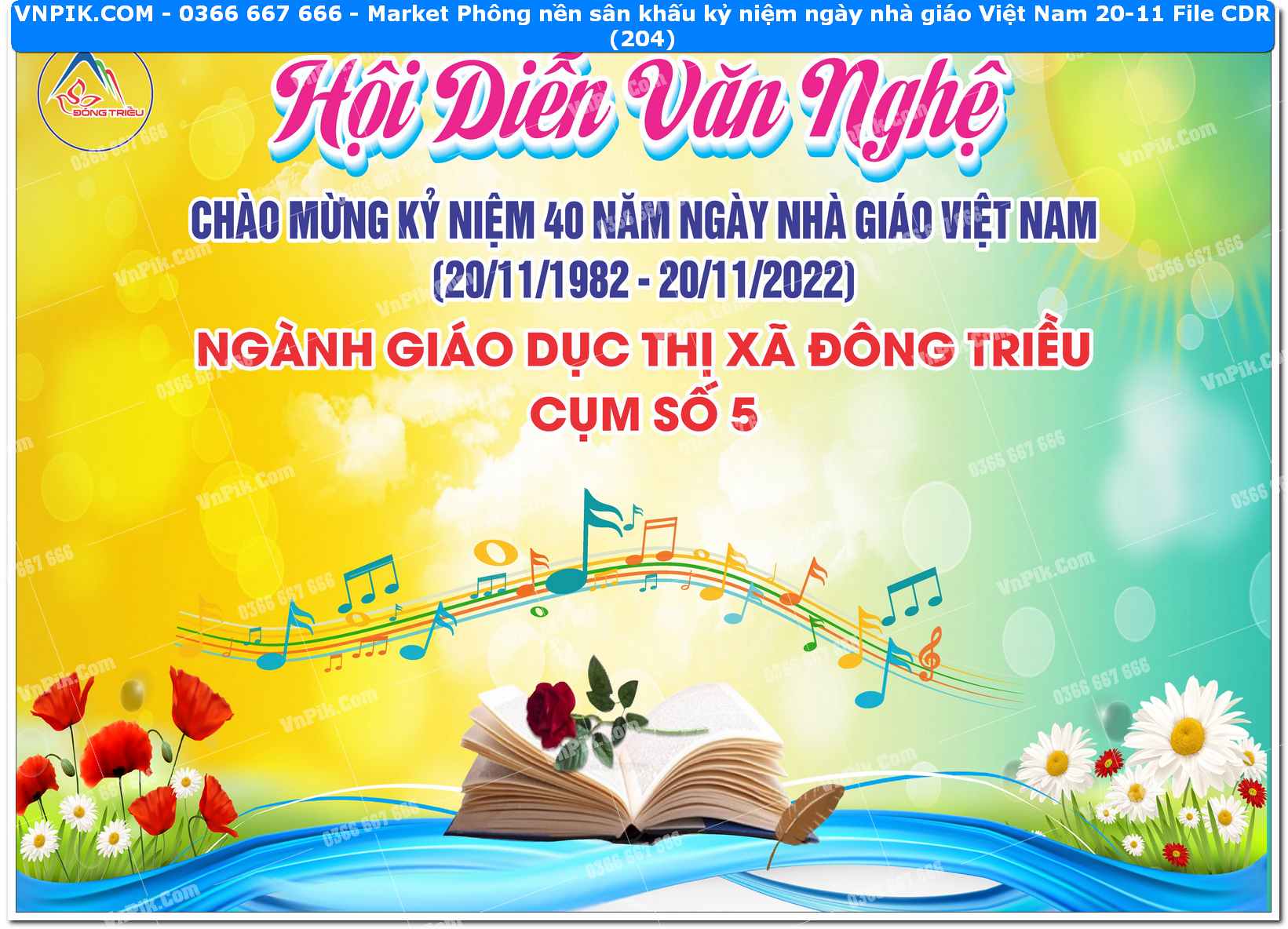 Market Phông nền sân khấu kỷ niệm ngày nhà giáo Việt Nam 20-11 File CDR (204)