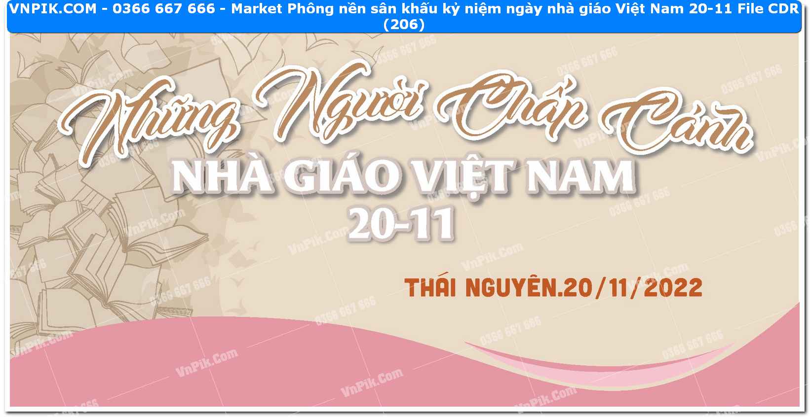 Market Phông nền sân khấu kỷ niệm ngày nhà giáo Việt Nam 20-11 File CDR (206)