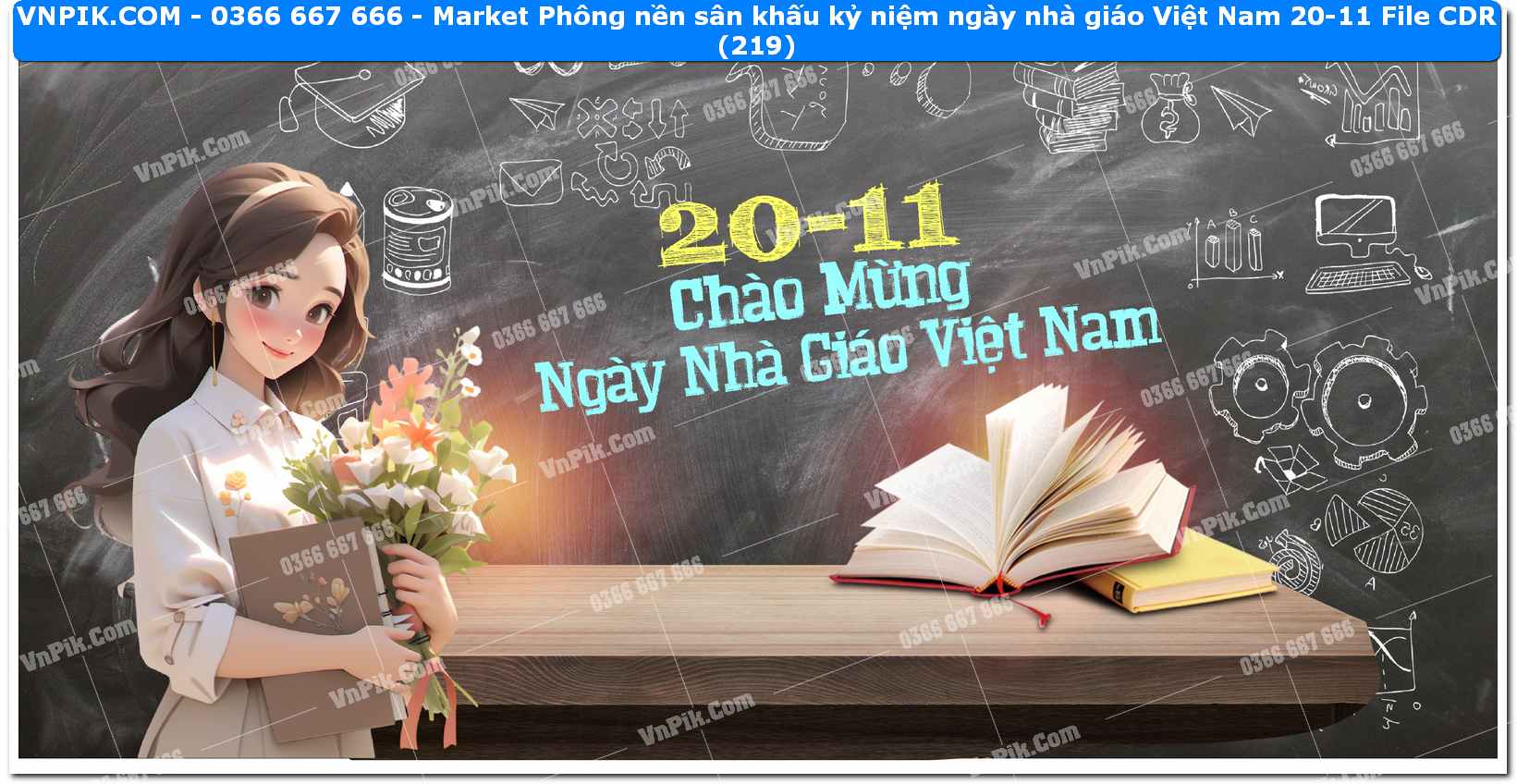Market Phông nền sân khấu kỷ niệm ngày nhà giáo Việt Nam 20-11 File CDR (219)