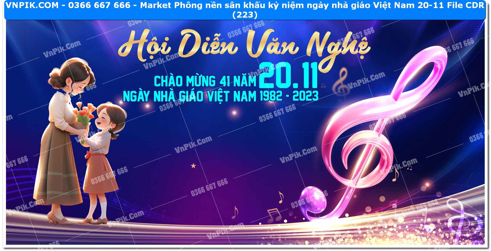 Market Phông nền sân khấu kỷ niệm ngày nhà giáo Việt Nam 20-11 File CDR (223)