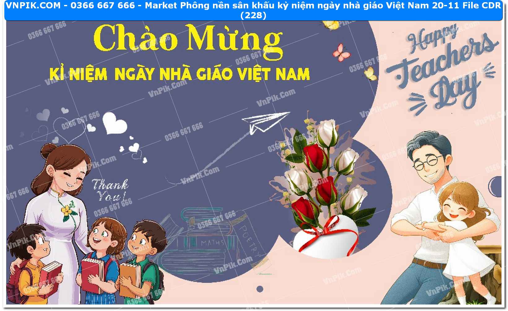 Market Phông nền sân khấu kỷ niệm ngày nhà giáo Việt Nam 20-11 File CDR (228)