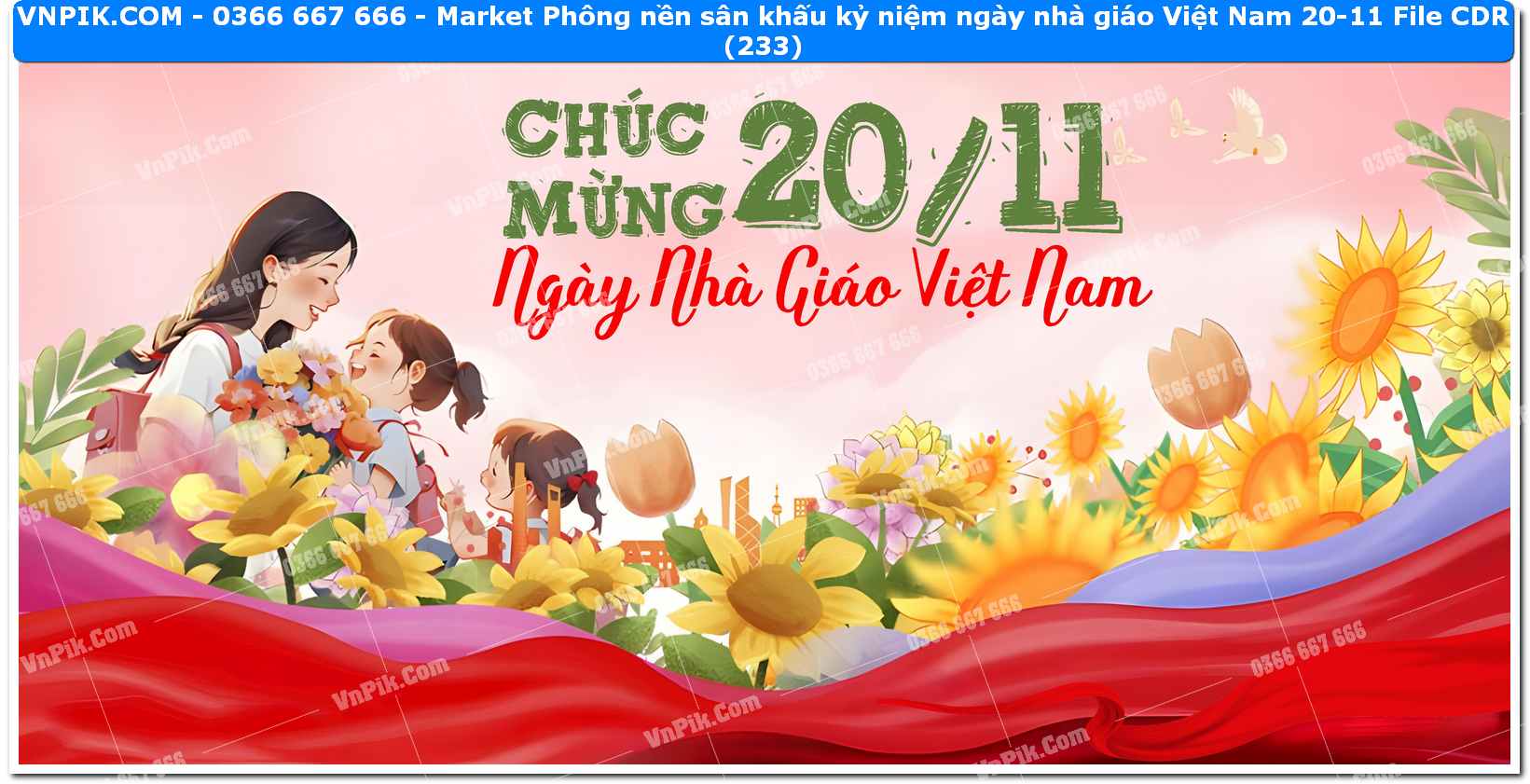 Market Phông nền sân khấu kỷ niệm ngày nhà giáo Việt Nam 20-11 File CDR (233)