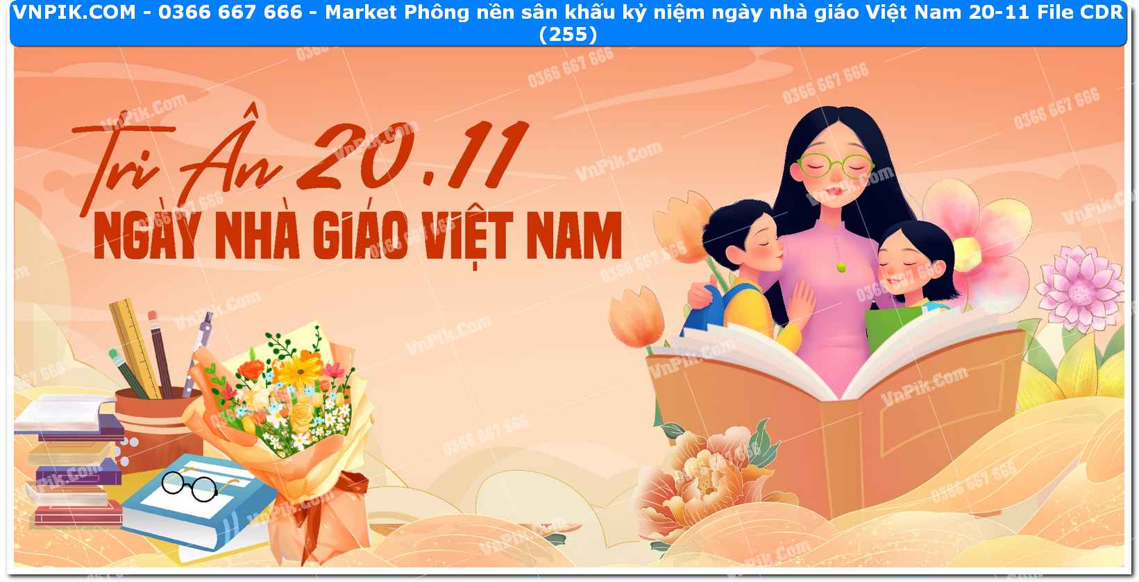 Market Phông nền sân khấu kỷ niệm ngày nhà giáo Việt Nam 20-11 File CDR (255)
