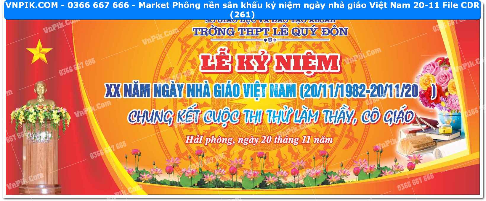 Market Phông nền sân khấu kỷ niệm ngày nhà giáo Việt Nam 20-11 File CDR (261)