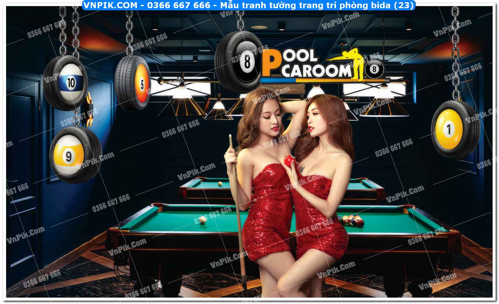 Mẫu tranh tường trang trí phòng bida (23)