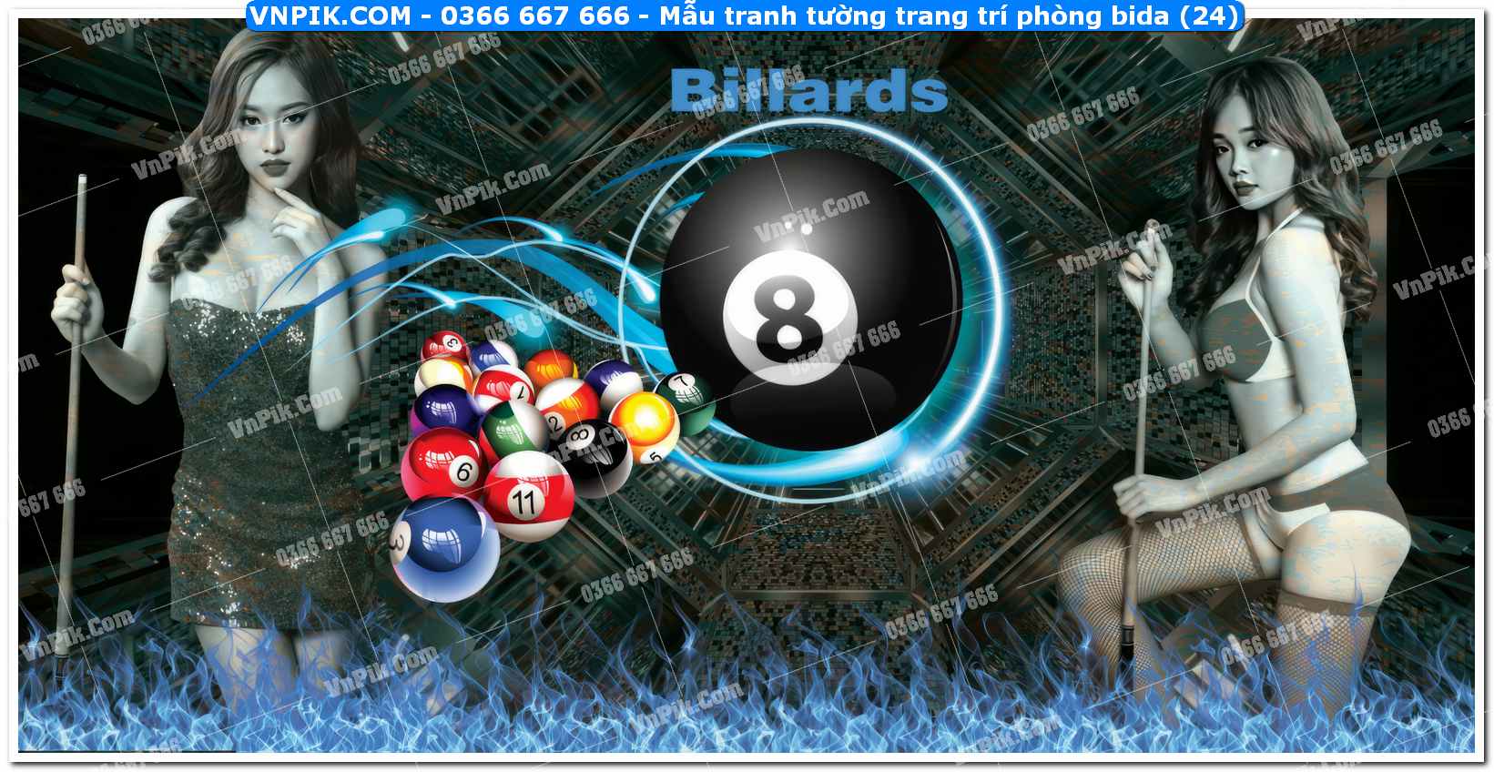 Mẫu tranh tường trang trí phòng bida (24)