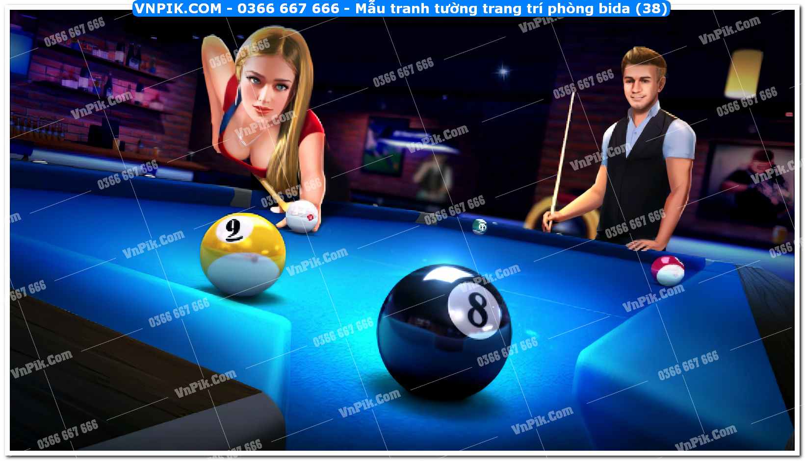 Mẫu tranh tường trang trí phòng bida (38)