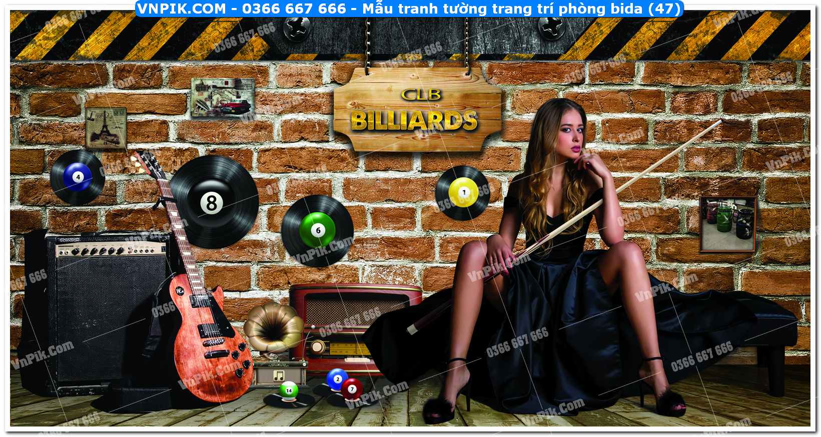 Mẫu tranh tường trang trí phòng bida (47)