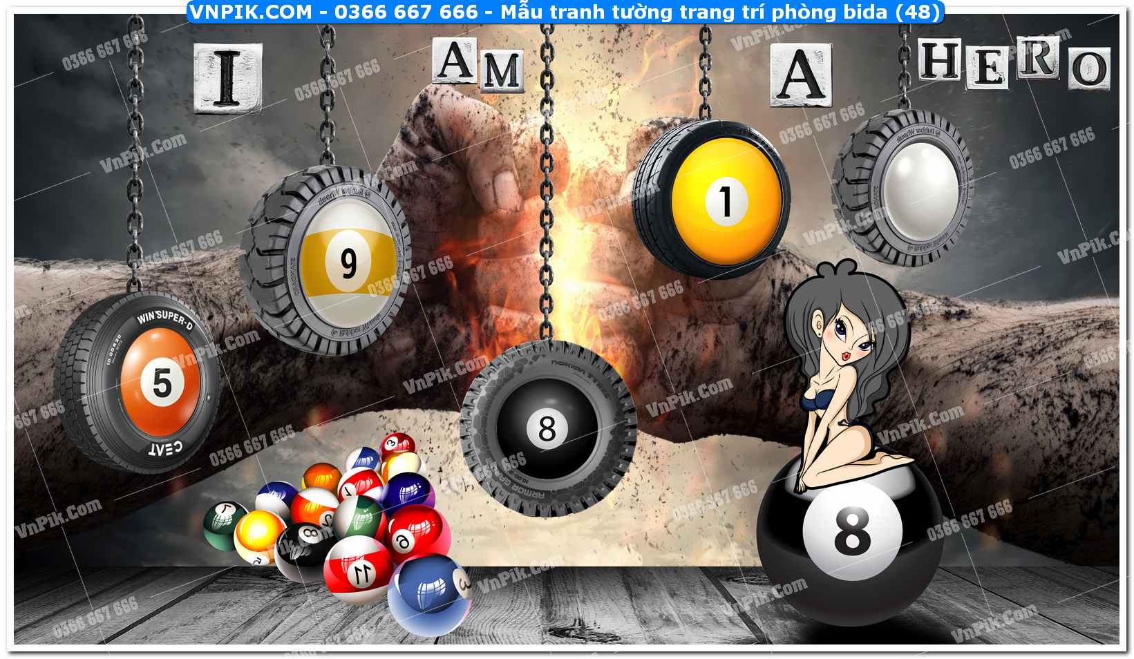 Mẫu tranh tường trang trí phòng bida (48)