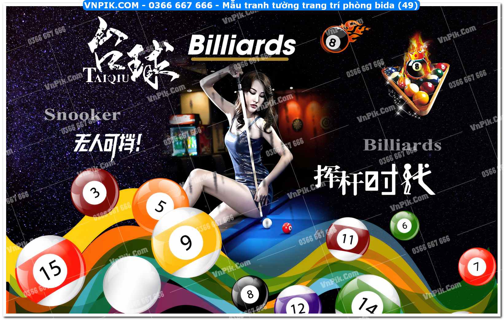 Mẫu tranh tường trang trí phòng bida (49)