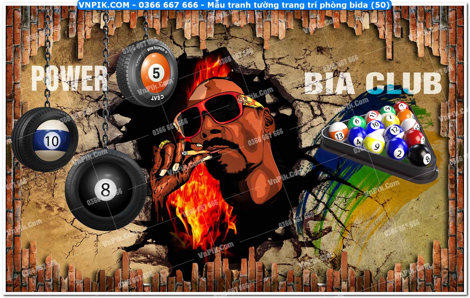 Mẫu tranh tường trang trí phòng bida (50)