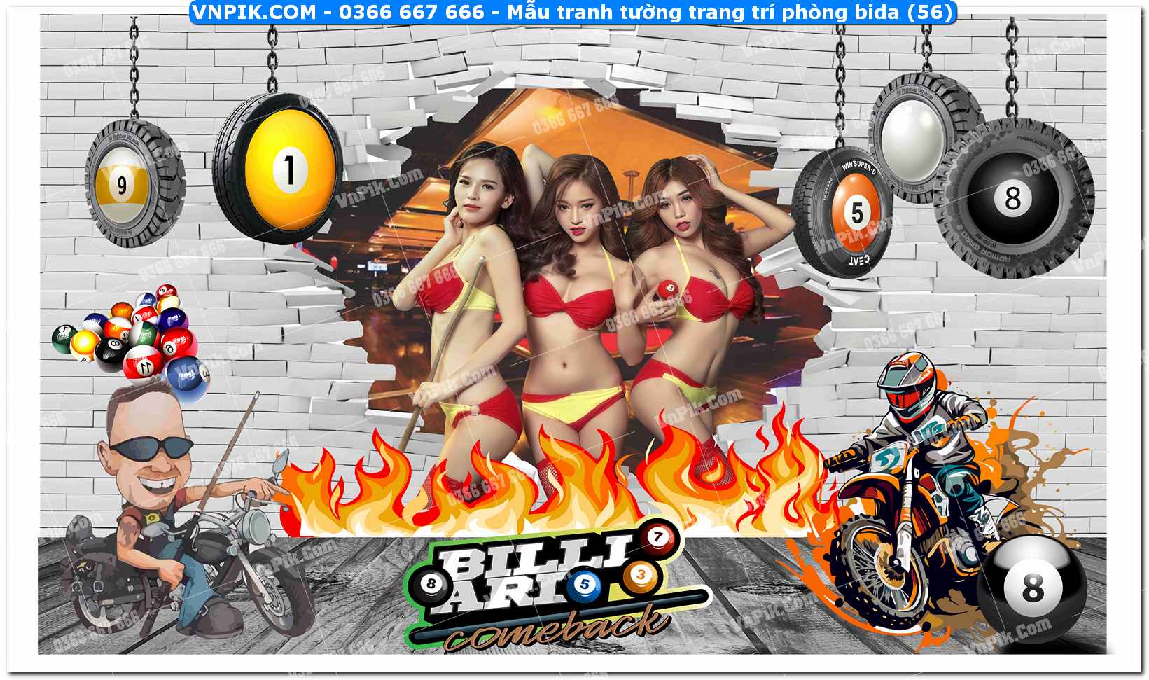 Mẫu tranh tường trang trí phòng bida (56)