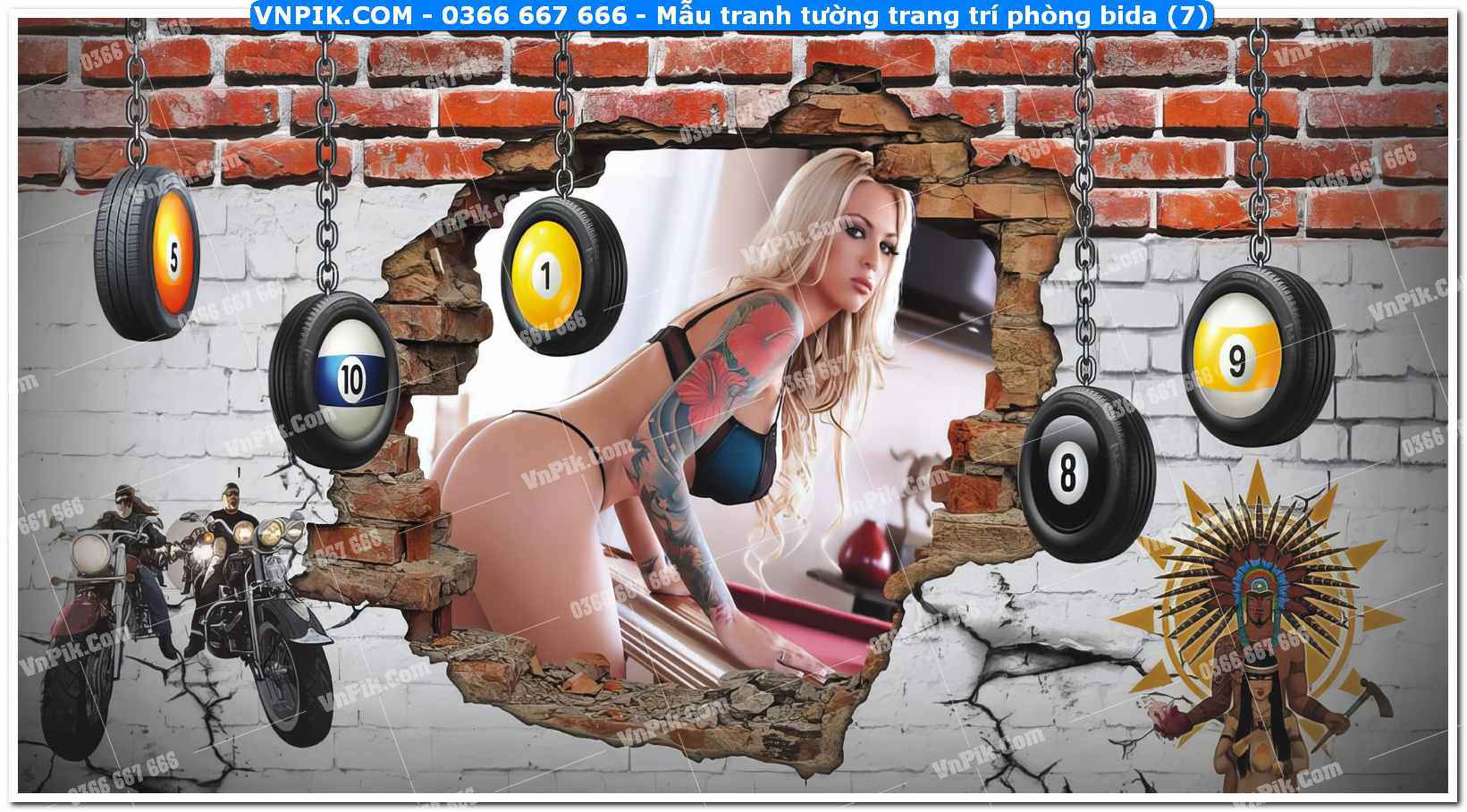 Mẫu tranh tường trang trí phòng bida (7)