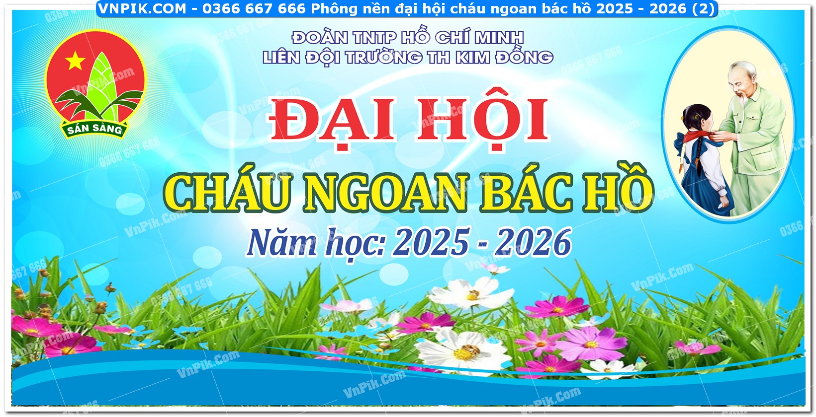 Phông nền đại hội cháu ngoan bác hồ 2025 – 2026 (2)