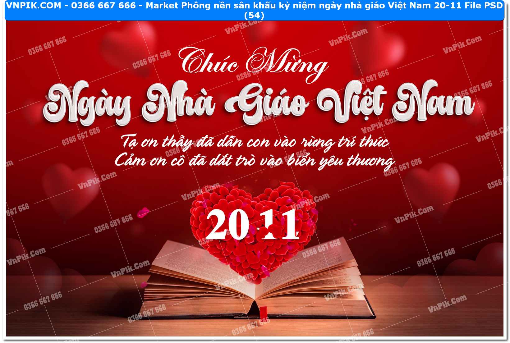 Market Phông nền sân khấu kỷ niệm ngày nhà giáo Việt Nam 20-11 File PSD (54)