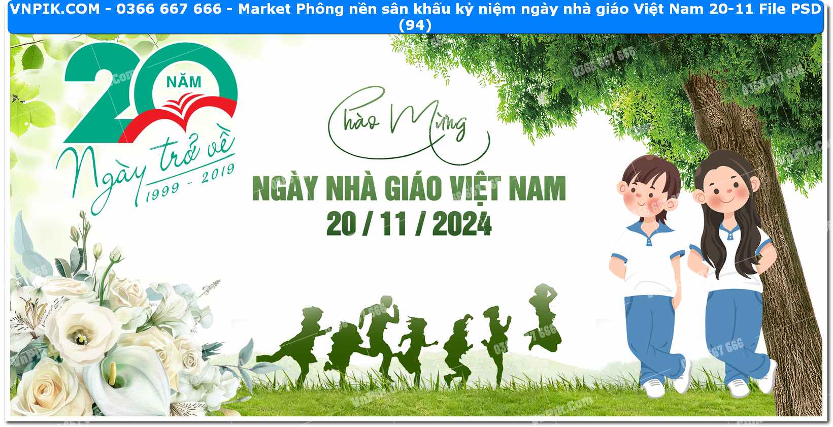 Market Phông nền sân khấu kỷ niệm ngày nhà giáo Việt Nam 20-11 File PSD (94)