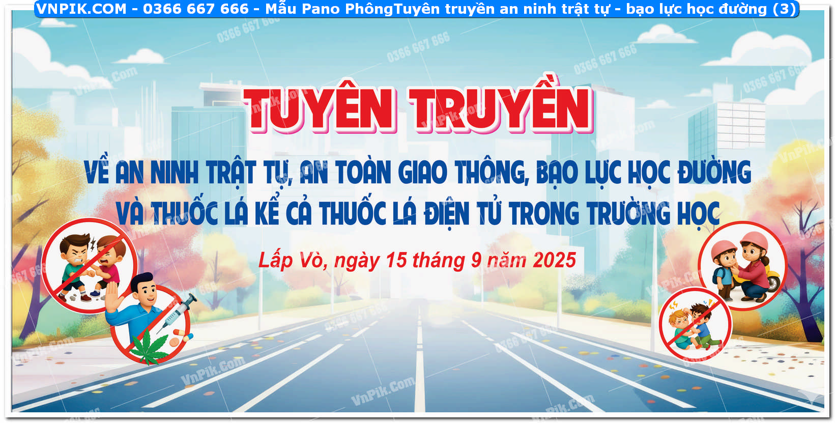 Mẫu Pano PhôngTuyên truyền an ninh trật tự – an toàn giao thông – bạo lực học đường (3)