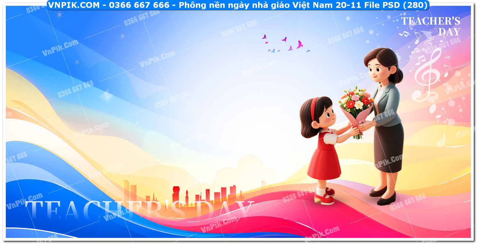 Phông nền ngày nhà giáo Việt Nam 20-11 File PSD (280)