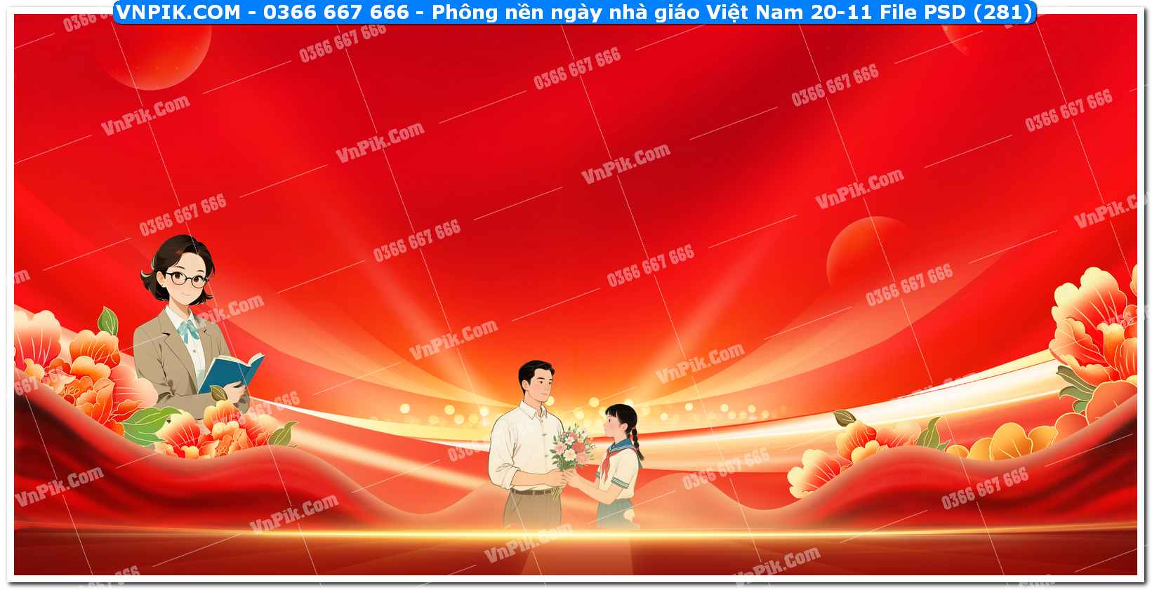Phông nền ngày nhà giáo Việt Nam 20-11 File PSD (281)