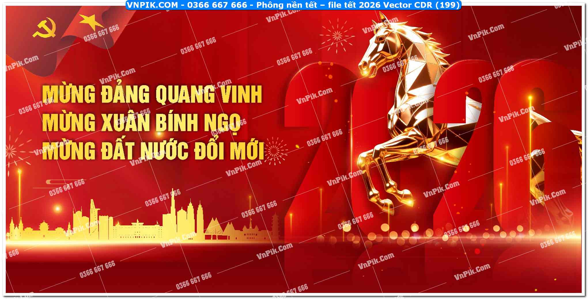 Phông nền tết – file tết 2026 Vector CDR (199)