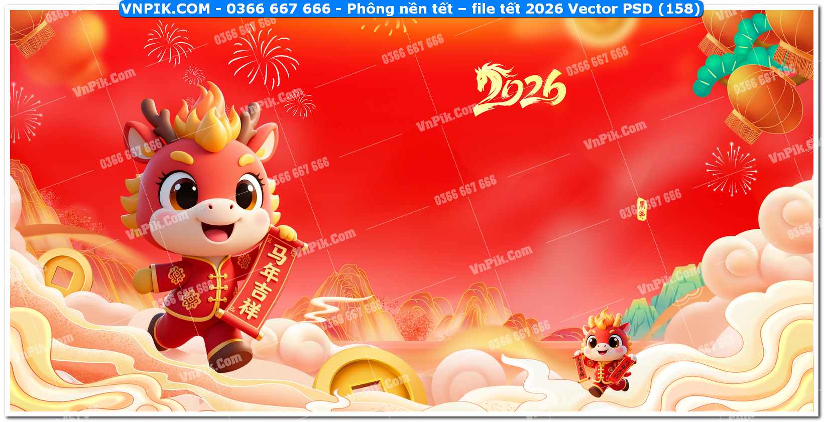 Phông nền tết – file tết 2026 Vector PSD (158)