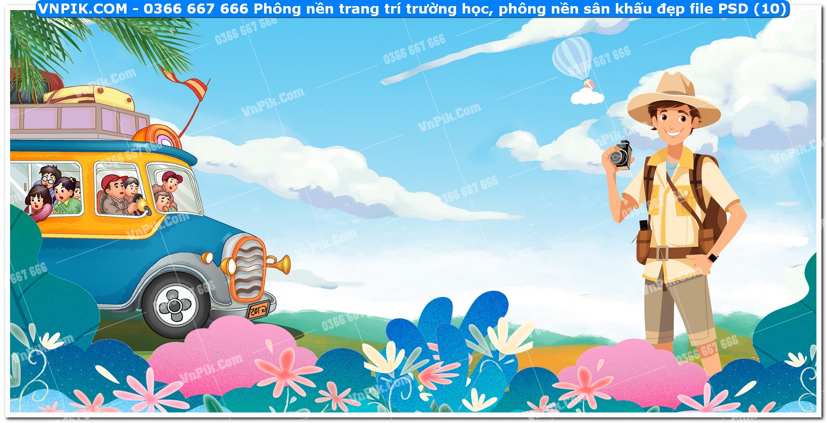 Phông nền trang trí trường học, phông nền sân khấu đẹp file PSD (10)