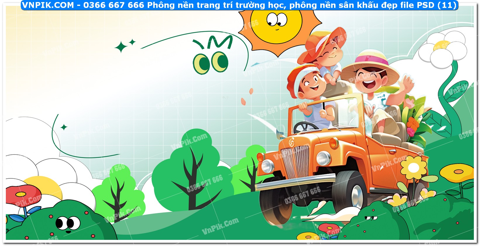 Phông nền trang trí trường học, phông nền sân khấu đẹp file PSD (11)