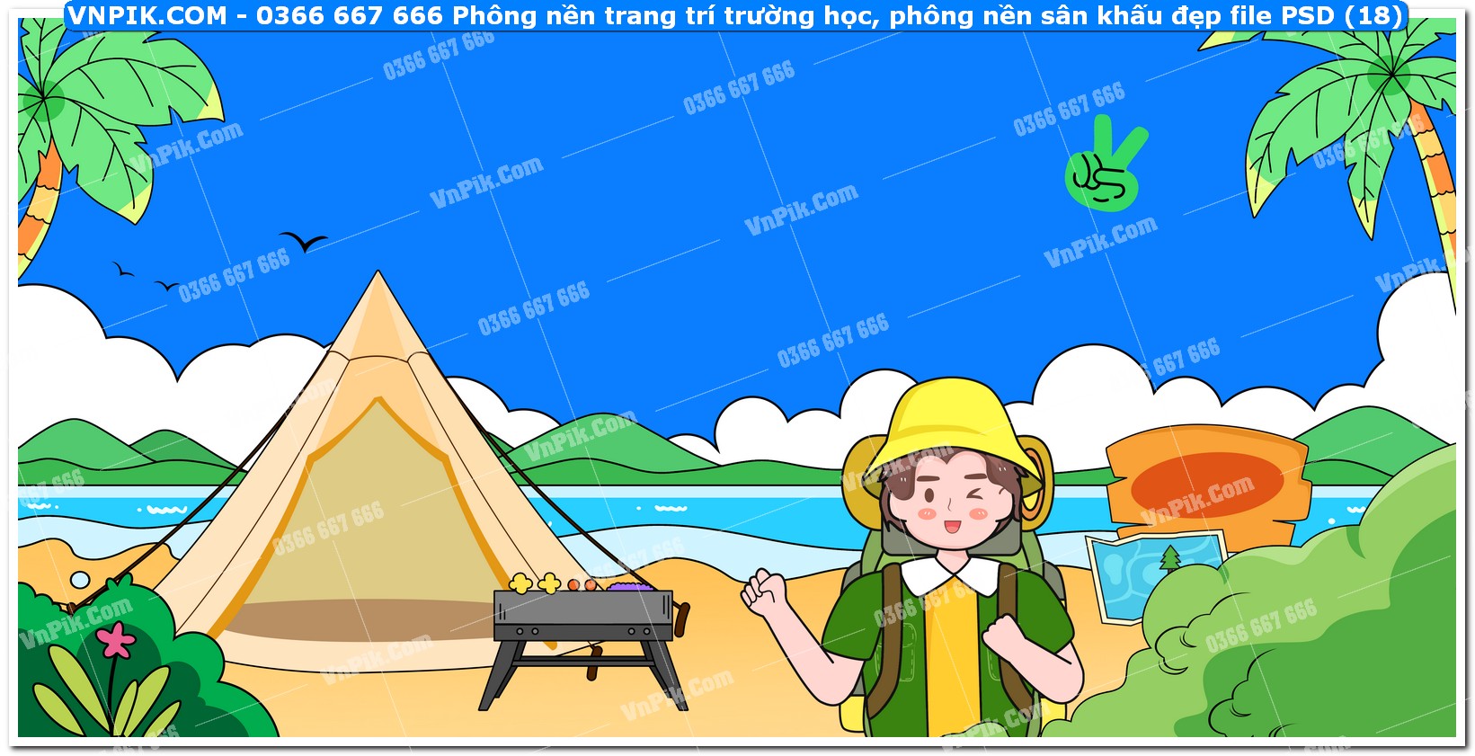 Phông nền trang trí trường học, phông nền sân khấu đẹp file PSD (18)