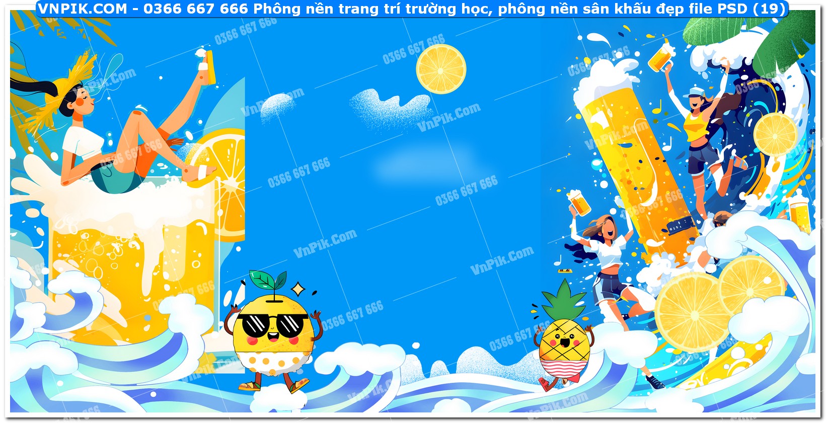Phông nền trang trí trường học, phông nền sân khấu đẹp file PSD (19)