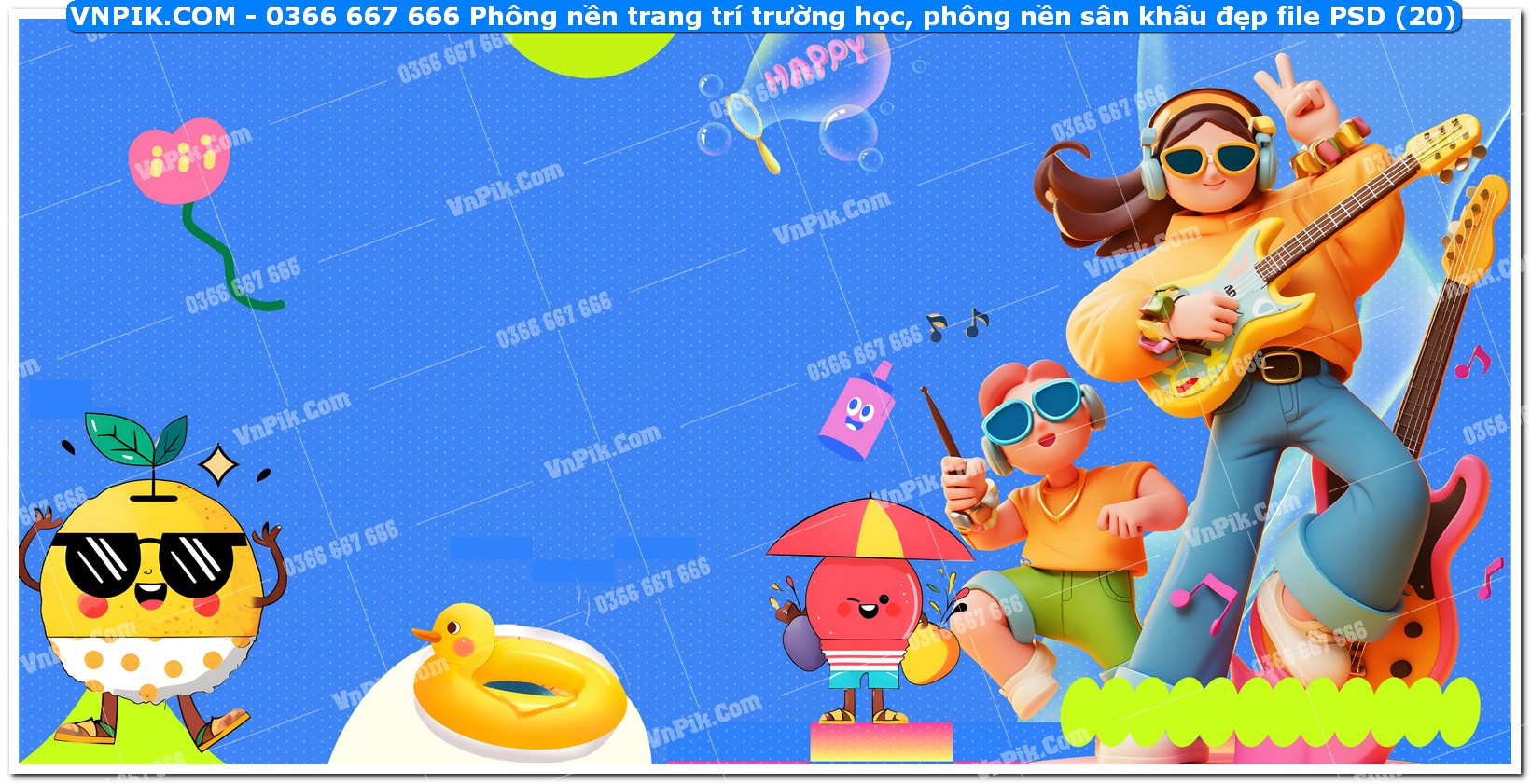 Phông nền trang trí trường học, phông nền sân khấu đẹp file PSD (20)